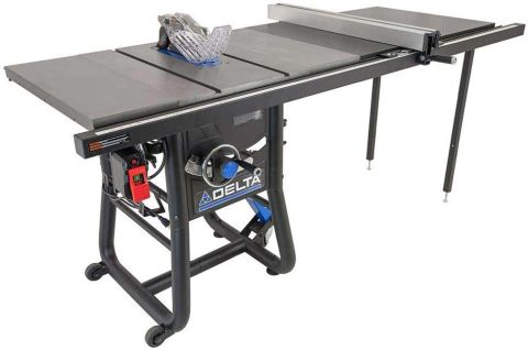 Delta 36-5152T2 10 Inch Left Tilt Table Saw 52 in Rip Capacity with Cast Wings and Table Board